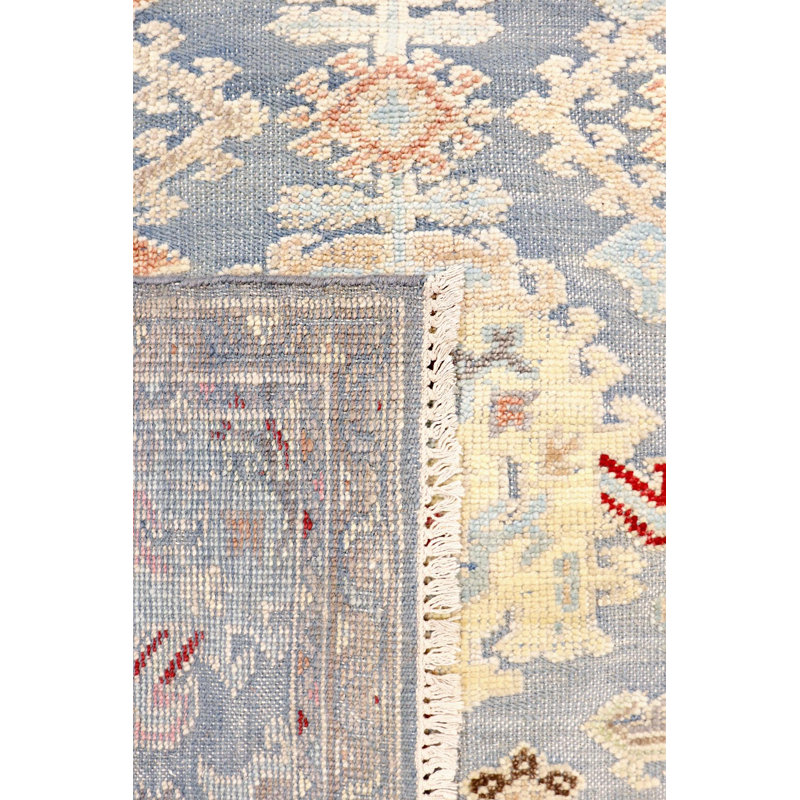 Oushak Hand Knotted Wool Oriental Area Rug in Blue, Rectangle 8' x 10'