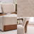 Linen Upholstered Armless Dining Chair With Casters,beige