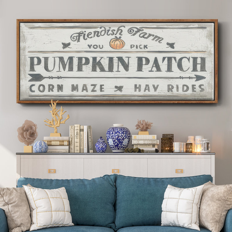 «Pumpkin Patch II», toile encadrée, H 20 po x l 50 po
