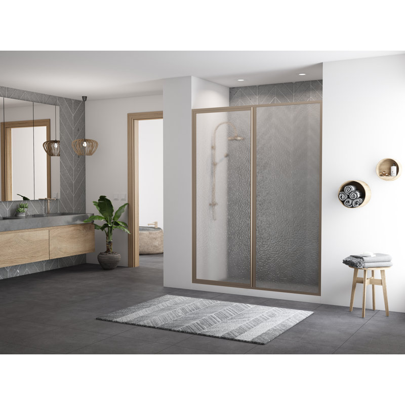 Legend Series Framed - W x 69'' H Hinged Door Framed Shower Door with, Clear, Brushed Nickel