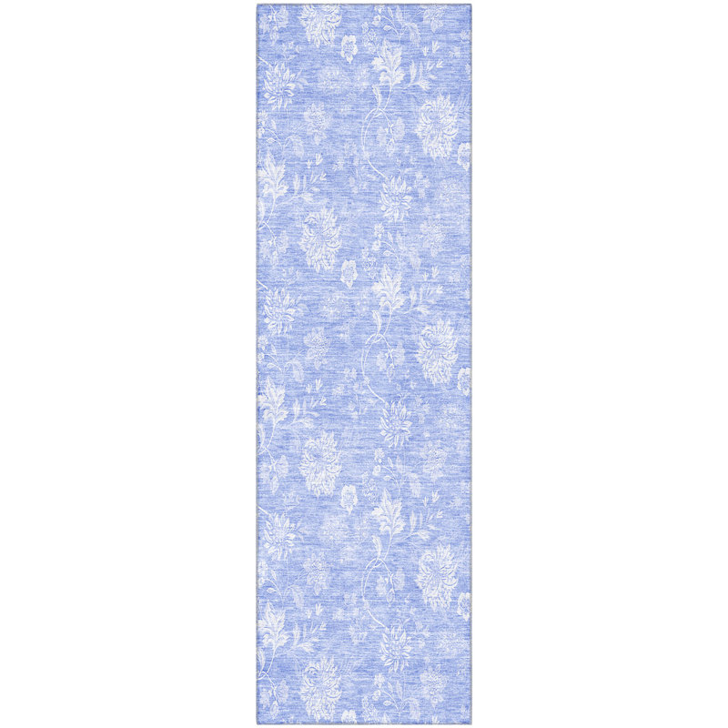 Premium Machine Washable Prisco Sky Rug, Runner 2'3" x 7'6"