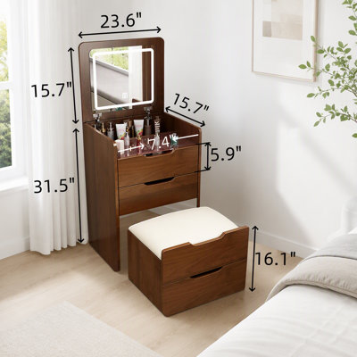 Vanity with Mirror and Seat
