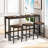 Modern Design Kitchen Dining Table,Pub Table,Long Dining Table Set With 3 Stools,Easy Assembly,Dark Brown