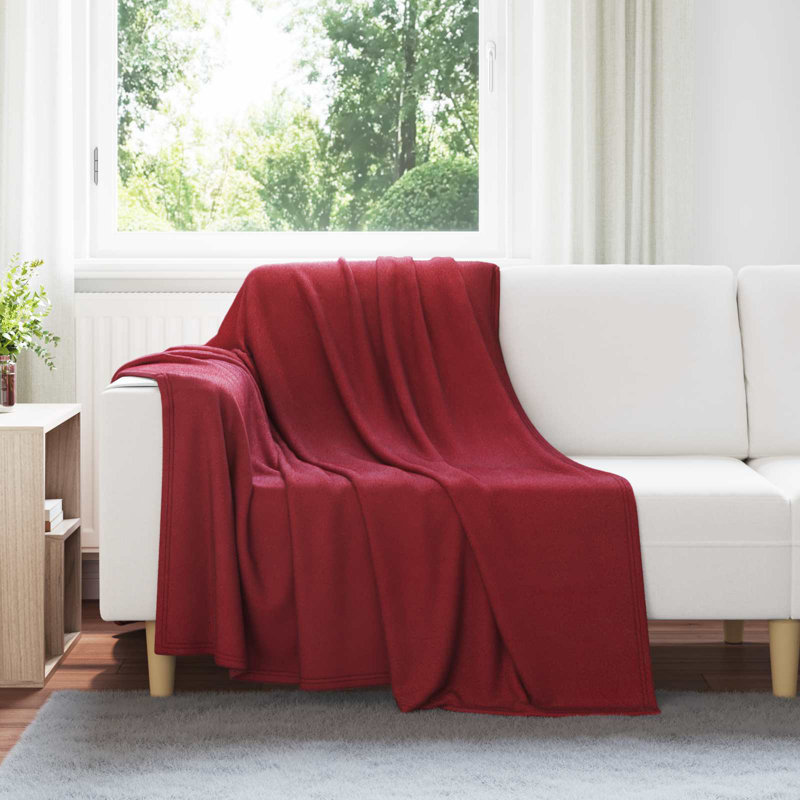5.5-51 Throw Blanket, 200cm x 150cm, Bordeaux Red
