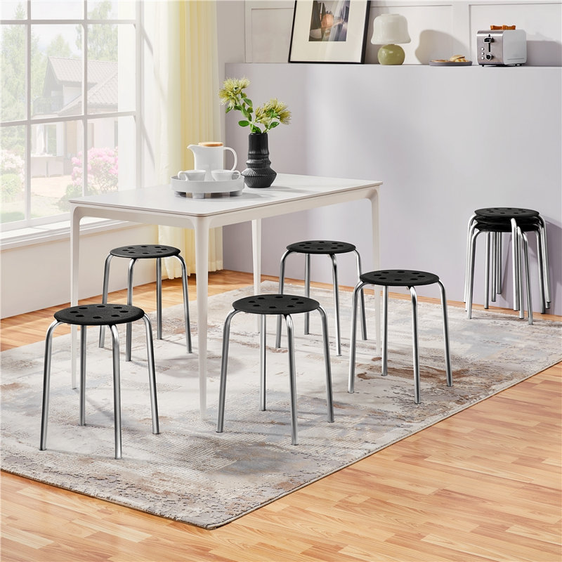 Tabouret d'appoint Janeen, Argent argent