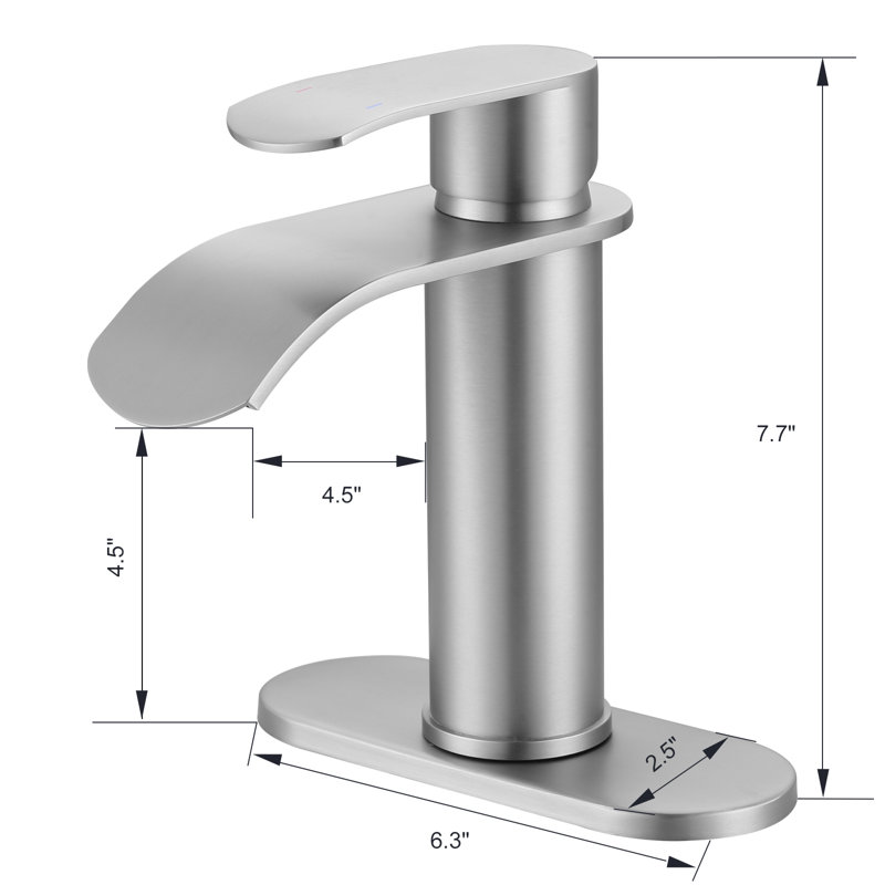 Single-Hole Single-handle Bathroom Faucet with Drain Assembly, Brushed Nickel