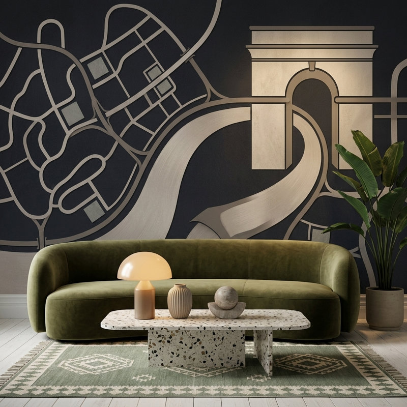 Décoration murale arche architecturale amovible, 120 po x 96 po, Peler et coller