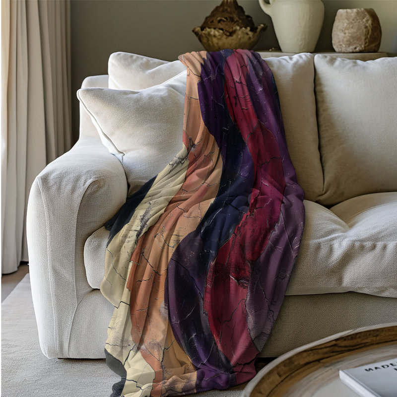 Mauve patiné - couverture sherpa de qualité supérieure 1 pièce, Grand lit