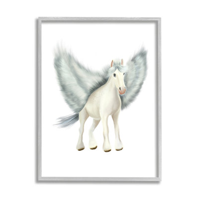 Mythique créature de Pégase, cheval volant, peinture giclée, art texturé par Studio Q