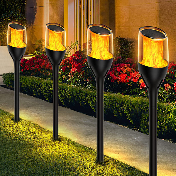 BUCASA Black Low Voltage Solar Powered Integrated LED Pathway