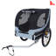 Grande remorque à vélo pliante pour chiens - transporteur tout-terrain d'une capacité de 66 lb, structure en acier durable pour le cyclisme, le jogging, le camping et les aventures en plein air, noir-gris