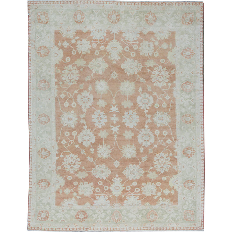 Tapis rouge et vert noué à la main de haute qualité