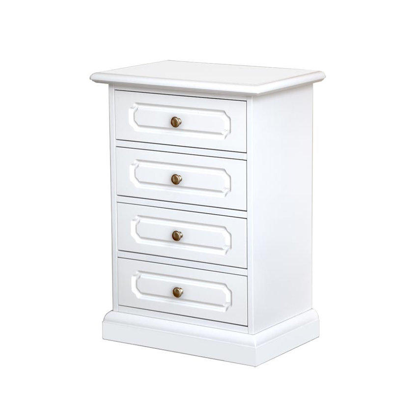 Dhalchand 53cm W Solid + Manufactured Wood Bedside Table, White