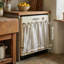 Jupe de four à rayures style ferme, rideau de porte de four décoratif en coton et lin avec attaches en ruban et ourlet à volants, rideau à rayures neutres pour cuisine et placard-1054696294