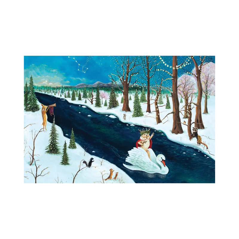 The Holly Bear Prince by Jahna Vashti - Wrapped Canvas Gallery-Wrapped Canvas Giclée, 20.32cm H x 30.48cm W x 1.91cm D