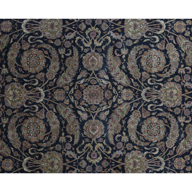 Tapis noir de haute qualité noué à la main