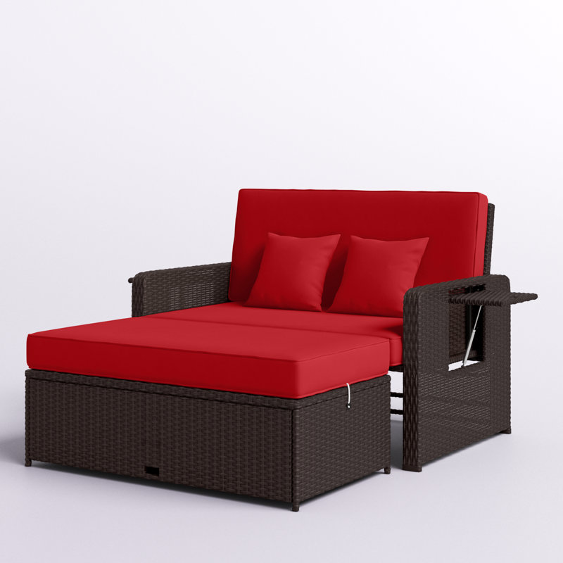 Causeuse d'extérieur avec coussins Armonee, Rouge