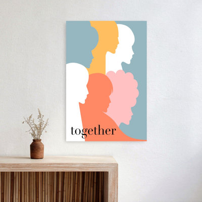 «Diverse profils ensemble», impression murale minimaliste colorée abstraite