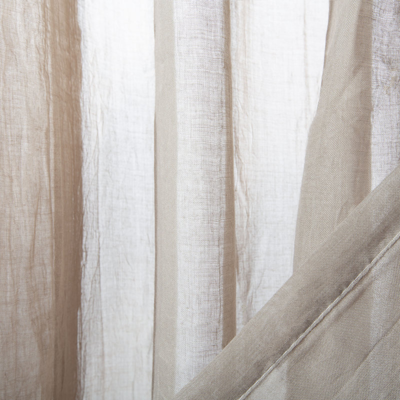 Rhoden Sheer Curtain Single Panel, 52" W x 84" L, Tan