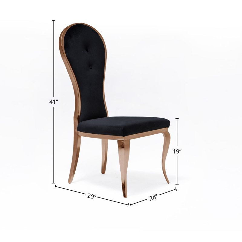 Fauteuil d'appoint en velours, Or rose, Noir