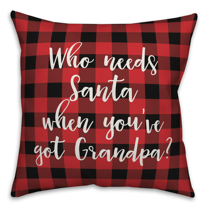  Coussin décoratif à carreaux qui a besoin du père Noël, Housse de coussin