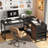 59" L-Shaped Computer Desk for Home Office, Small Space Corner Desk with 4 Drawers-830980515