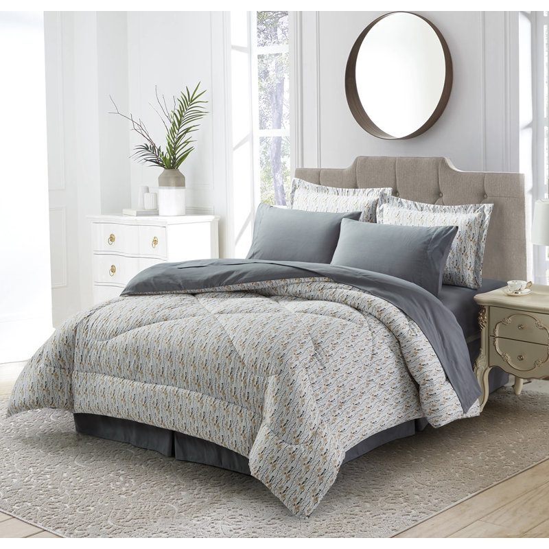 Baffle Box Stitch Comforter Set, King Comforter + 2 King Shams