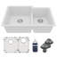 Ensemble d'évier de cuisine à double cuve 60/40 Karran Quartz 32 po x 21-1 / 4 po-54821680