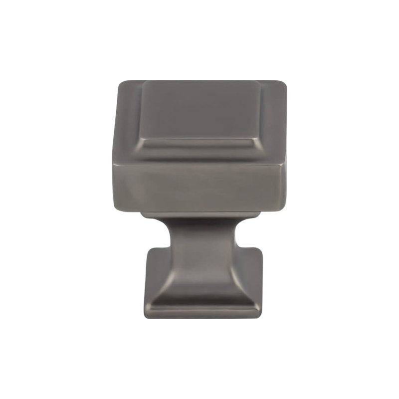 Ascendra Square Knob, 1" Length, Ash Gray