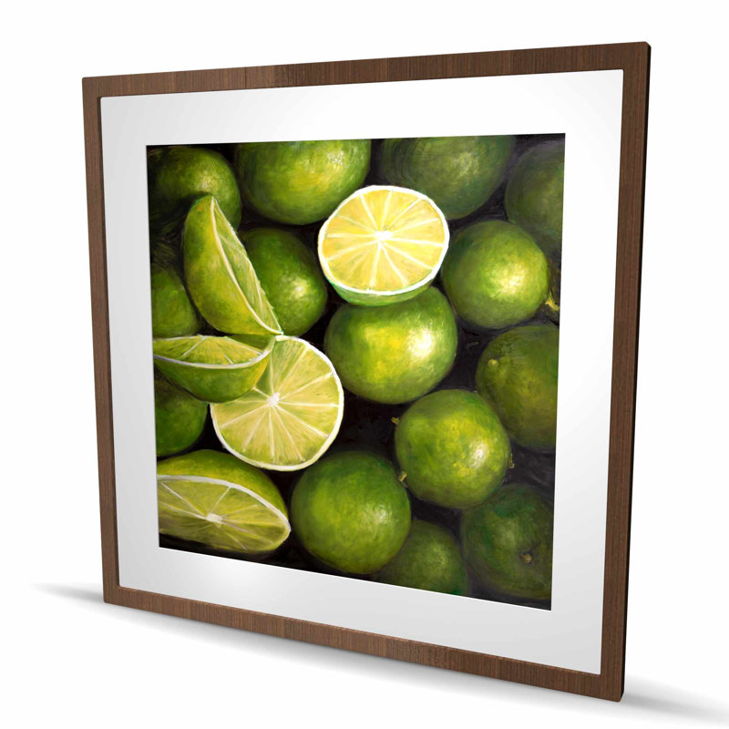 Panier de limes - Imprimé de cuisine gastronomique, H 36 po x l 36 po, Brun