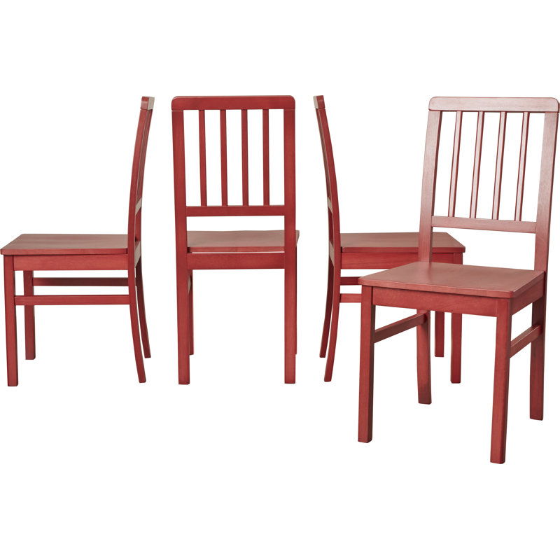 Littell 18'' H Solid Wood Side Chair, Red