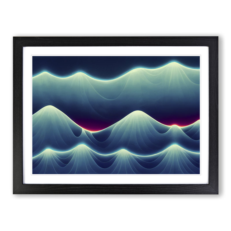 Glowing Mountain Abstract - Framed Print