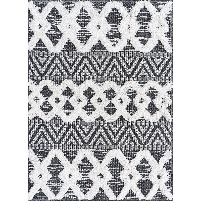 Jordalier Cotton Geometric Indoor Rug, Rectangle 2'3" x 3'