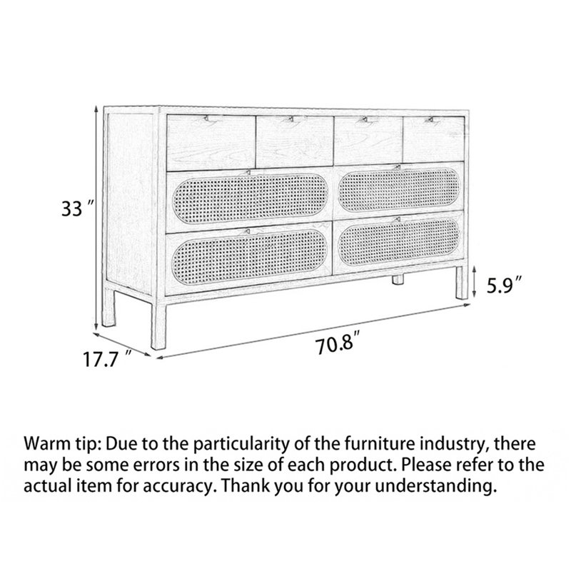 Buffet Nordic, H 33,07 po x l 70,87 po x P 17,72 po