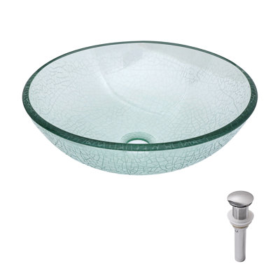 Lavabo de salle de bain vasque en verre trempé avec bonde escamotable