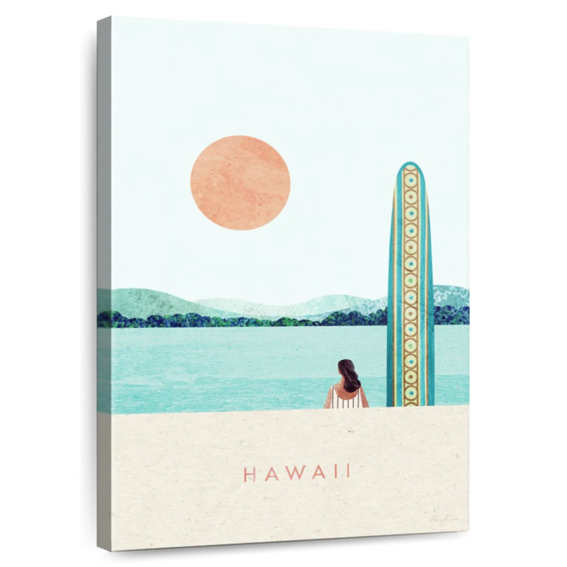 Affiche de voyage rétro Aime Hawaii Surf, H 45 po x l 30 po