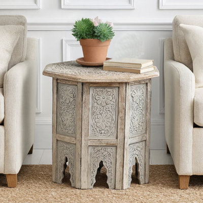 Douglaston Solid Wood Pedestal End Table by Mistana