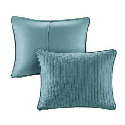 Teal King/ King Bedding - Reversible, Microfiber, Cotton Filled Brilliant 3 Piece Quilt Microfiber With Fill