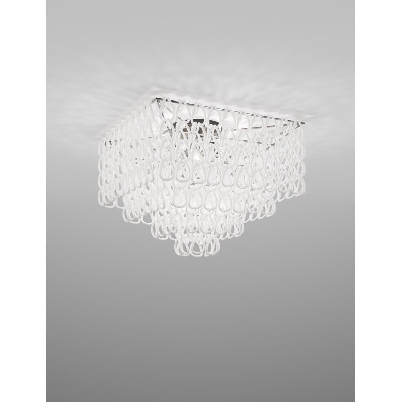 Minigiogali Ceiling Lamp 65Q White Glossy Chrome E26 Ul, Glossy Chrome, White