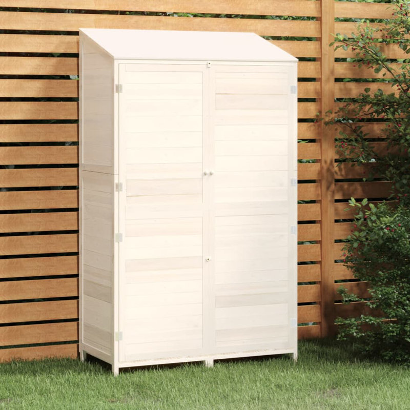 Jayziel 8.5 ft. W x 4.4 ft. D Solid Wood Pent Garden Shed, White