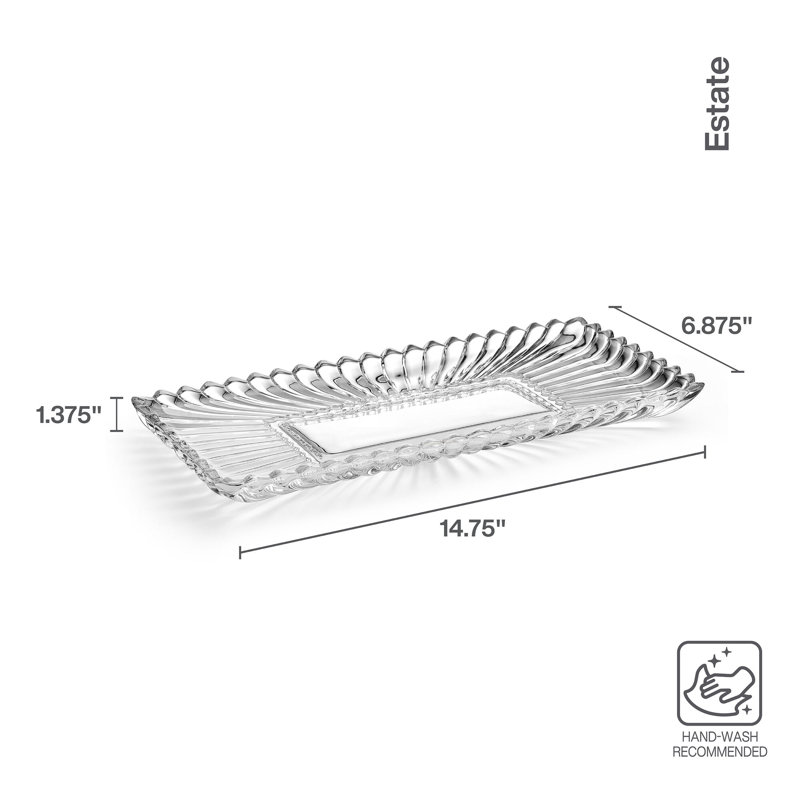 Estate 14.75 in. Crystal Rectangular Tray