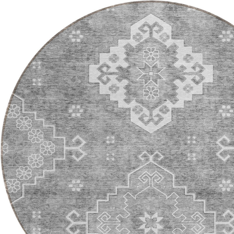 Tapis ivoire rond intérieur lavable 8 'Medallion