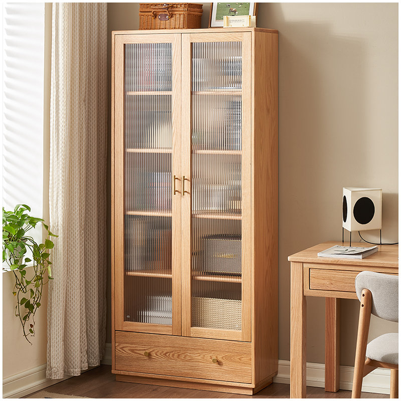 Solid Oak Storage Bookcase
