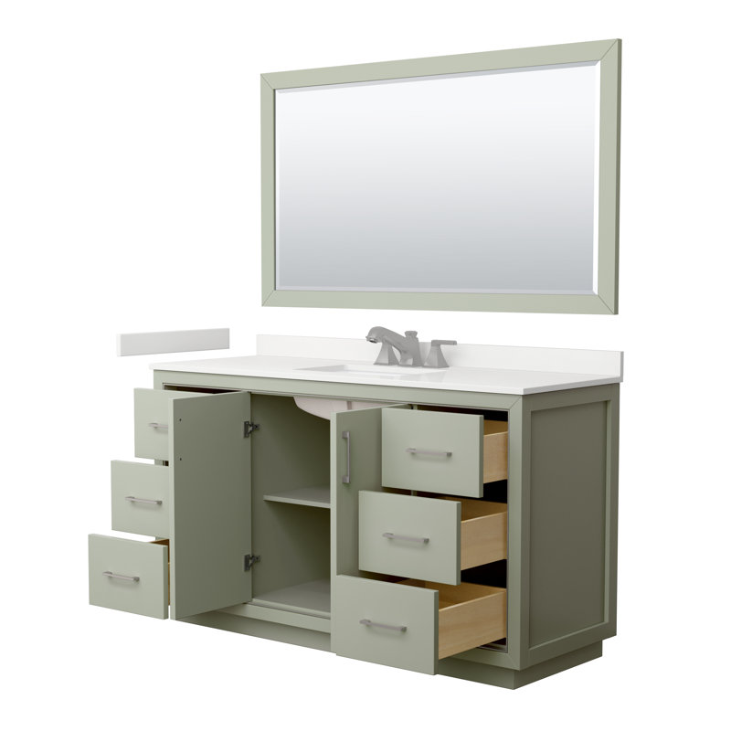 60'' W Single Vanity, WDX13335, Light Green, Brushed Nickel