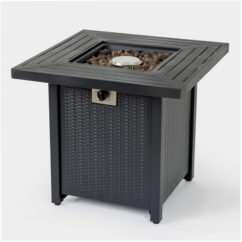 28-inch Iron Square Propane Fire Pit Table