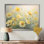 «Malamut White Yellow Buttercups Romantic Impression II - Buttercups», reproduction d'art sur toile encadrée