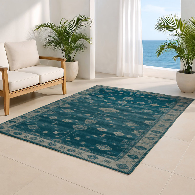 Tapis bleu intérieur et extérieur surteint, Rectangulaire 2 pi x 3 pi