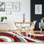 Tapis rouge à motif géométrique Koo-969666575