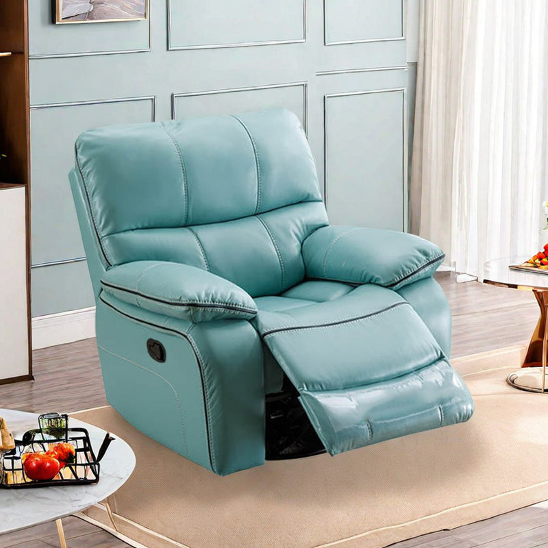 Fauteuil inclinable Kyann, Similicuir cyan