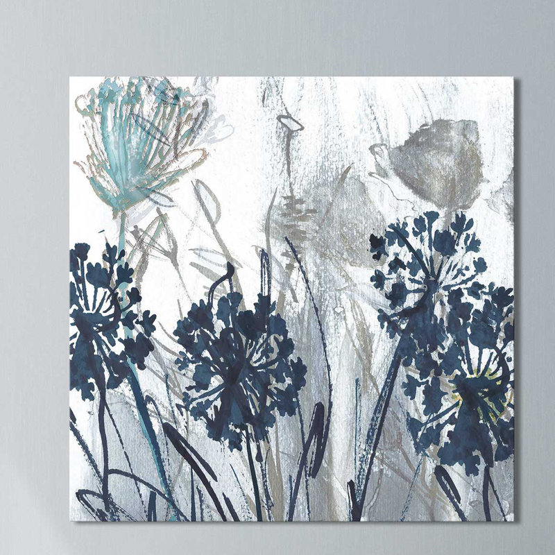 « indigo field 1 », reproduction de peinture à l’acrylique sur toile, H 18" x l 18" x P 1"